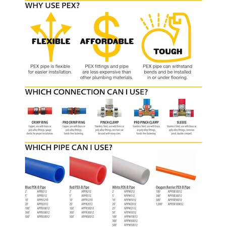 Apollo 1/2 in. Plastic PEX Barb 90-Degree Elbow Jar (65-Pack), 65PK PXPAE1265JR